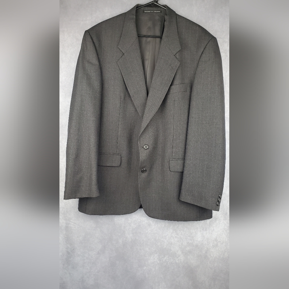 Alexander gray dress Office Career Striped‎ jacket Suit Blazer  size 44R